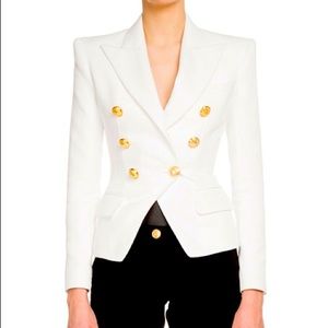 Balmain Classic Double Breasted Cotton Blazer NWT